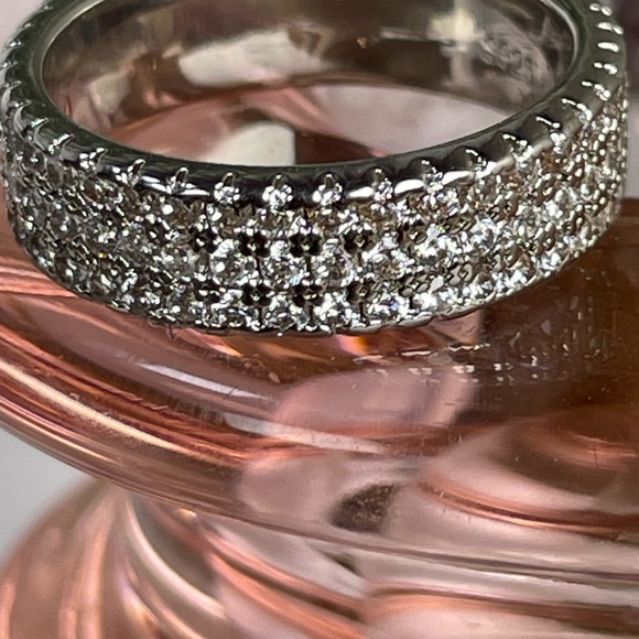 1.25 CARAT PAVE SAPPHIRE ring! Size 6 -Silver .925 - Picture 9 of 9